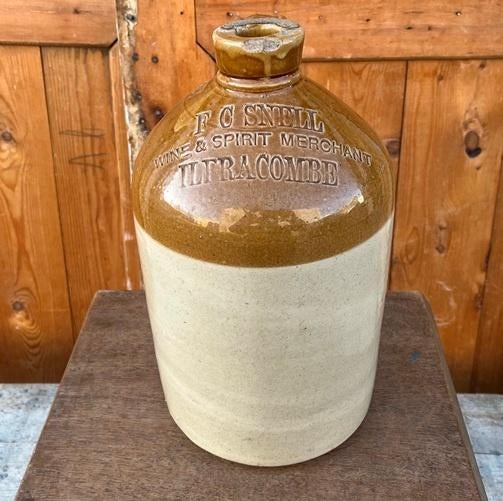 Whisky cider F.C. Snell Ilfracombe kruik groot origineel, Ophalen of Verzenden