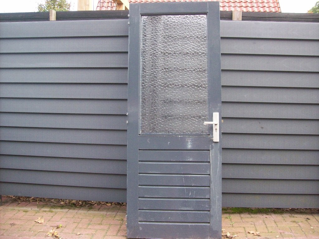 deur met glas, Ophalen, Gebruikt, 80 tot 100 cm, Buitendeur