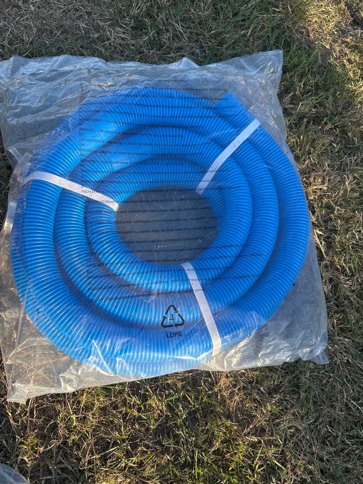 Zwembadslang blauw 38mm en 6 meter lang met slangklemmen, Ophalen of Verzenden, Nieuw, Zwembadpomp