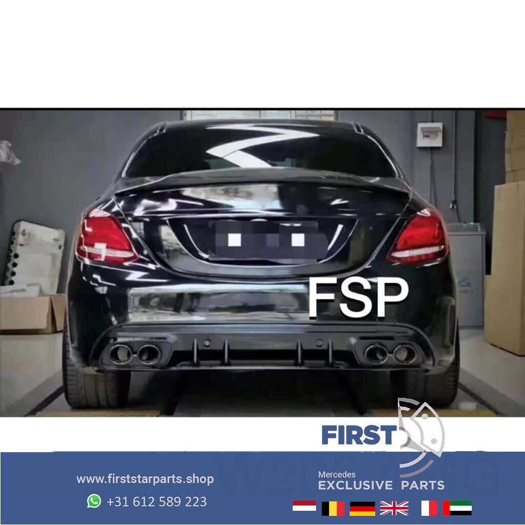W205 FACELIFT AMG DIFFUSER Mercedes C Klasse 2019-2021 COMPL, Gebruikt, -, Ophalen of Verzenden, Achter