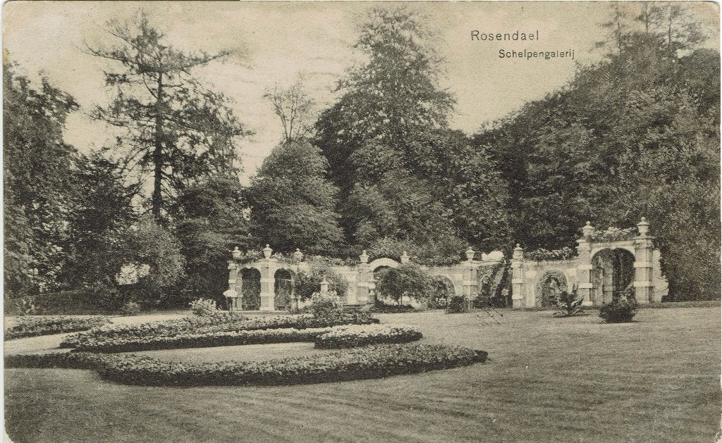 Rosendael (Gld.) – Schelpengalerij. Gelopen Rhenen 1917., Verzamelen, Ophalen of Verzenden, Voor 1920, Gelopen, Gelderland