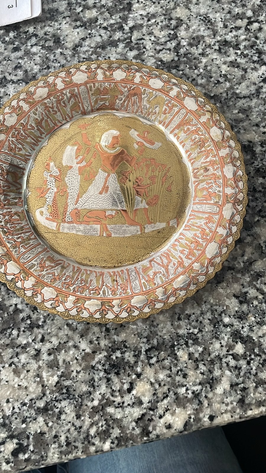 Decoratieve Egyptische koperen wandplaat, Ophalen of Verzenden