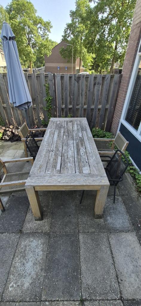 Gamma tuintafel - gratis ophalen, opknapper, Tuin en Terras, Tuintafels, Ophalen, Gebruikt, Rechthoekig, Hout