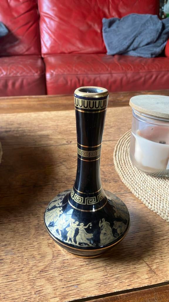 Handgemaakte Griekse vaas met 24K goud, Antiek en Kunst, Ophalen