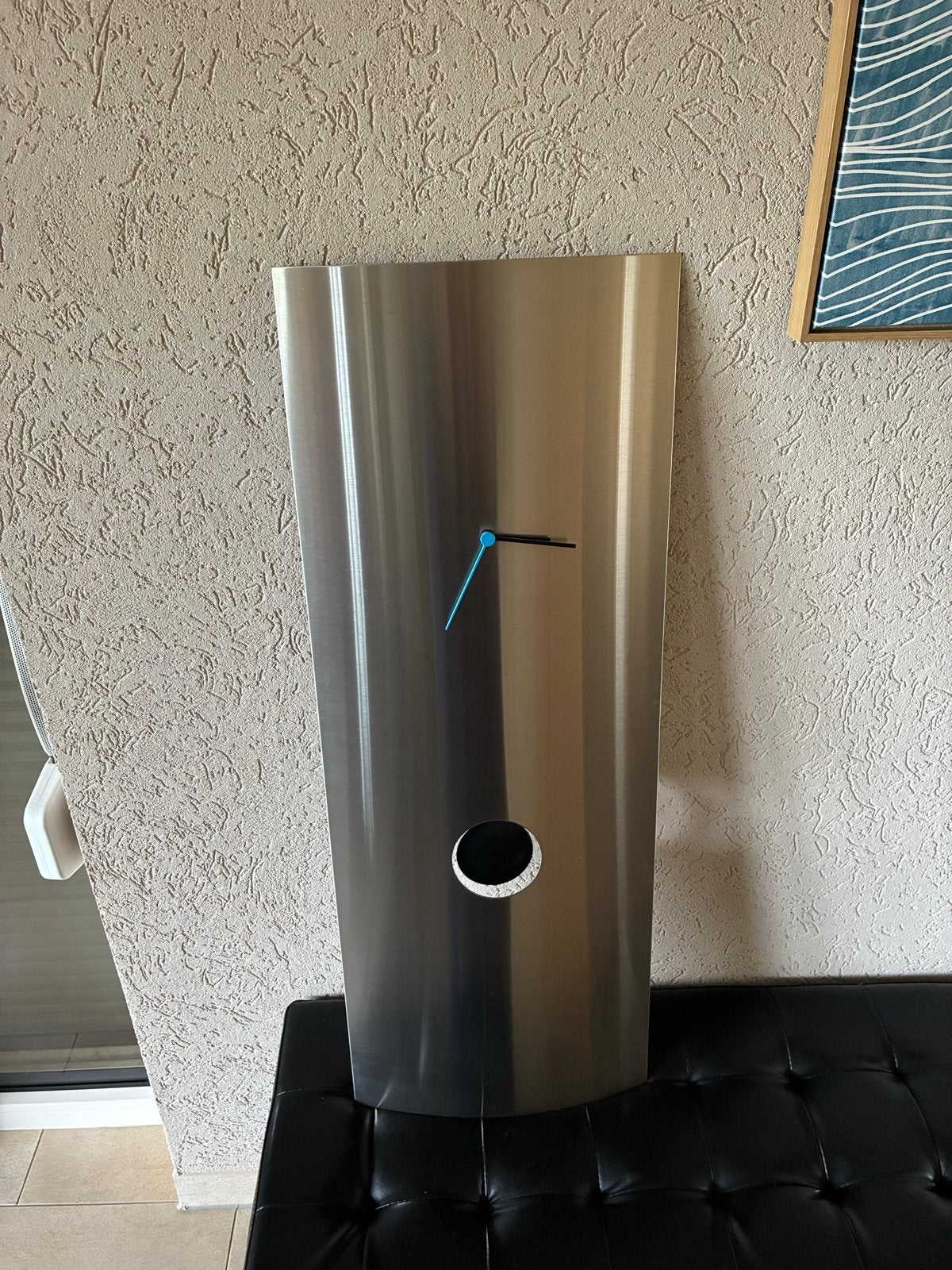 Moderne RVS Wandklok met Slinger - Strak Design, Ophalen, Met slinger, Analoog, Zilver