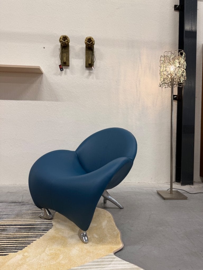 Nieuw Leolux Papageno fauteuil Senso blauw design stoel, Huis en Inrichting, Leolux, Info@leolux.nl, Nieuw, Ophalen of Verzenden