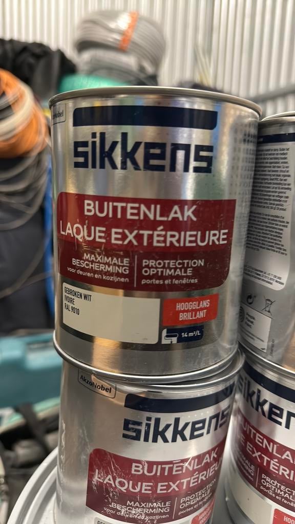 Sikkens gebroken wit ivoire RAL 9010, Ophalen of Verzenden, Zo goed als nieuw, Wit