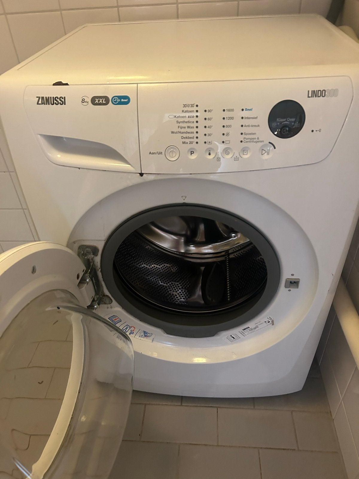 Zanussi Lindo 300 Wasmachine 8kg XXL, Ophalen, 1200 tot 1600 toeren, Gebruikt, 8 tot 10 kg