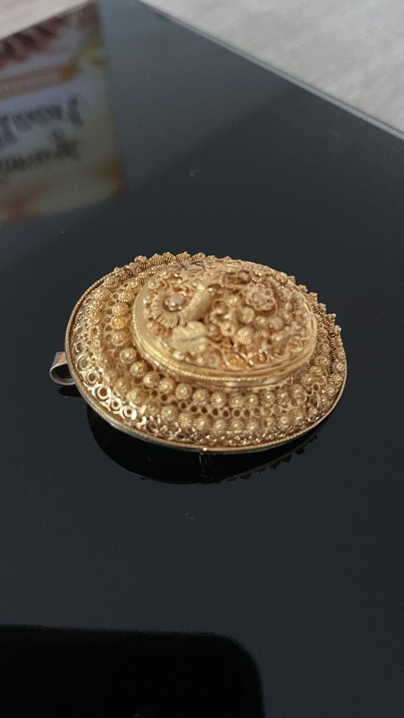 gouden broche, Sieraden, Tassen en Uiterlijk, Ophalen of Verzenden, Goud, Broche