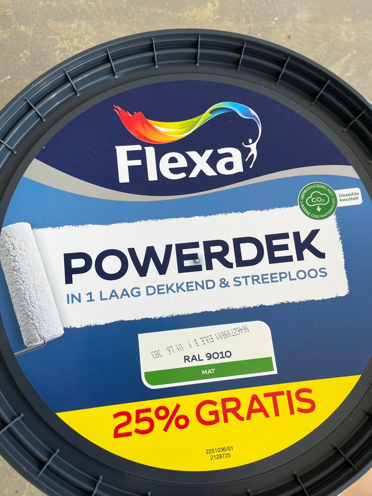 Nieuwe emmer Flexa Powerdek muurverf RAL 9010 mat, Doe-het-zelf en Verbouw, Ophalen, Nieuw, Overige typen