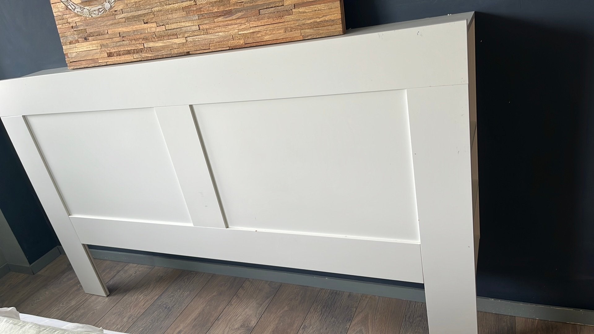 Ikea brimnes bedhoofdeinde (met opbergvakken), Huis en Inrichting, Slaapkamer | Bedden, Ophalen, Wit, Tweepersoons, 140 cm