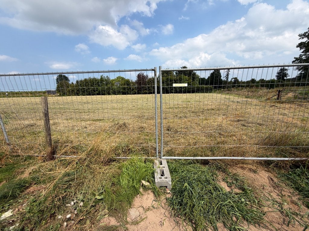 Bouwhekken 5 stuks met blokken, Tuin en Terras, Tuinhekken en Hekwerk, Ophalen, Gebruikt, IJzer