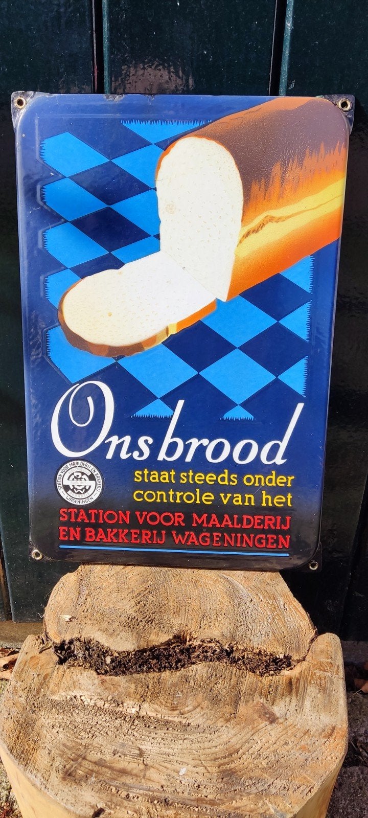 Super mooi reclame bord Ons brood, Ophalen, Zo goed als nieuw, Reclamebord