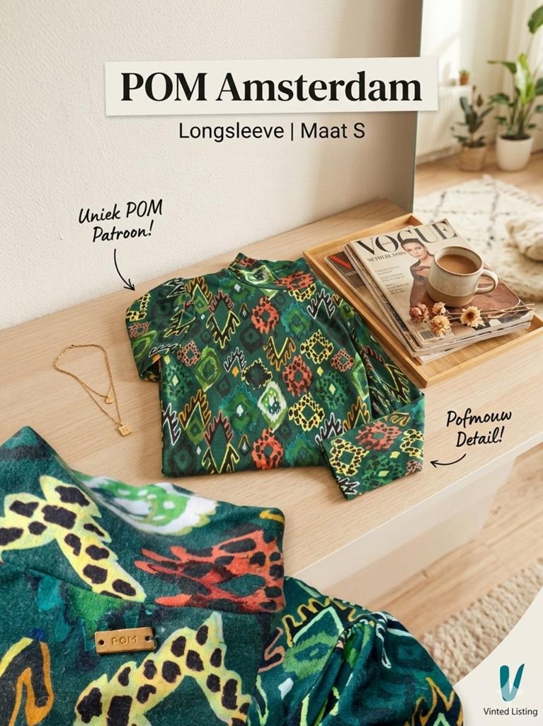 Longsleeve POM Amsterdam maat S, Ophalen of Verzenden, Zo goed als nieuw, Lange mouw, Maat 36 (S)