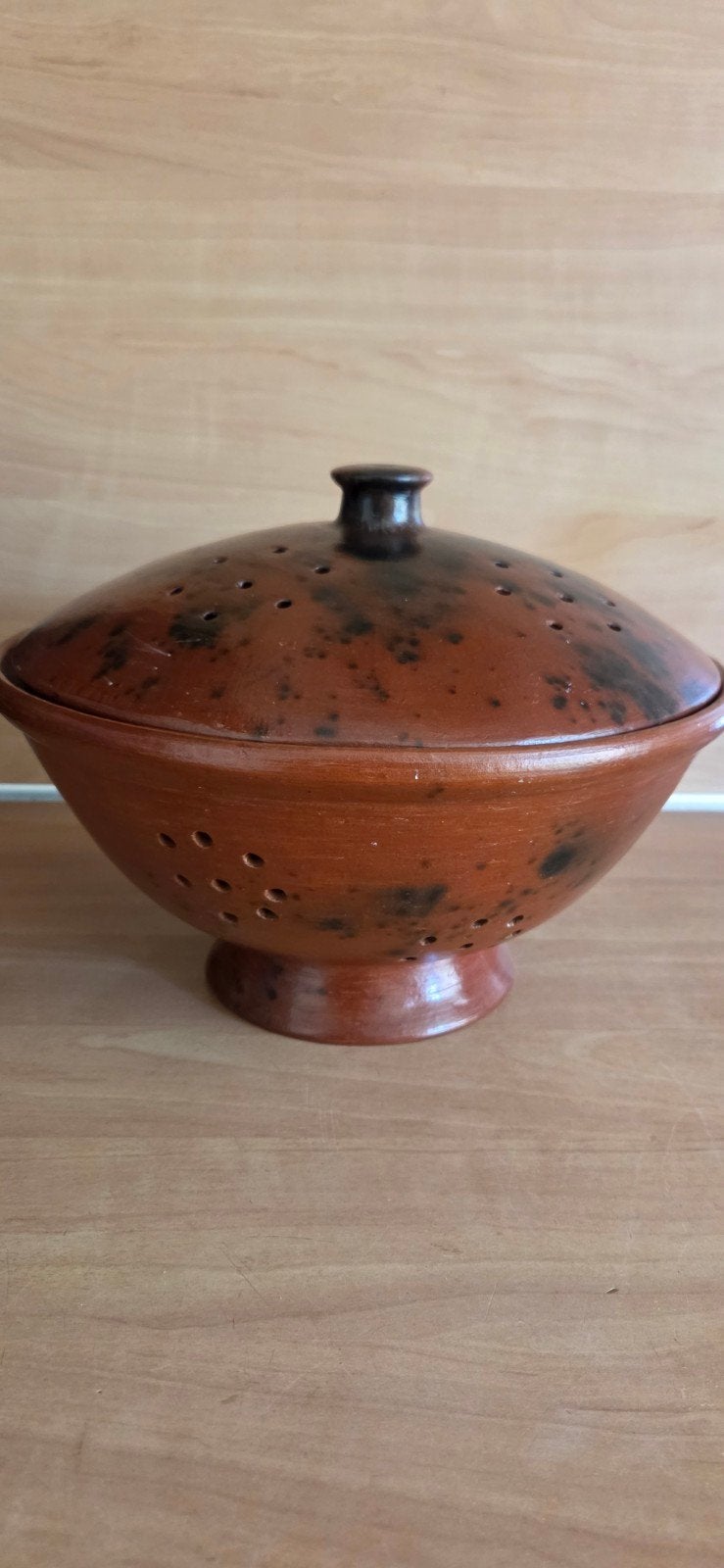 terracotta rood gebakken vergiet, Ophalen of Verzenden, Zo goed als nieuw