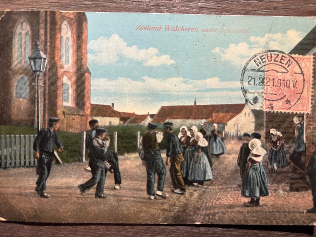 Ansichtkaart Walcheren - Onder schooltijd, Ophalen of Verzenden, 1920 tot 1940, Gelopen, Zeeland