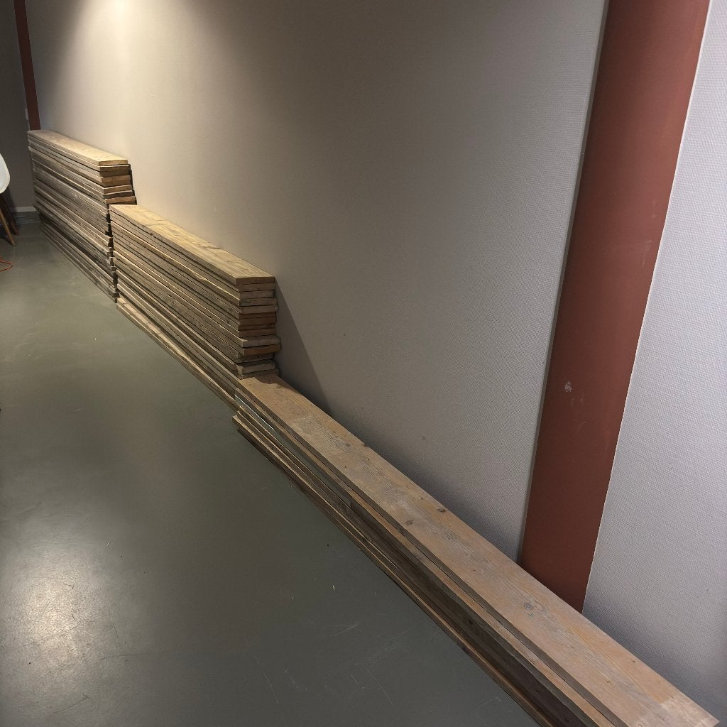 Gebruikt steigerhout (binnen gebruikt) – 57 stuks, Ophalen, Gebruikt, 25 tot 50 mm, Plank