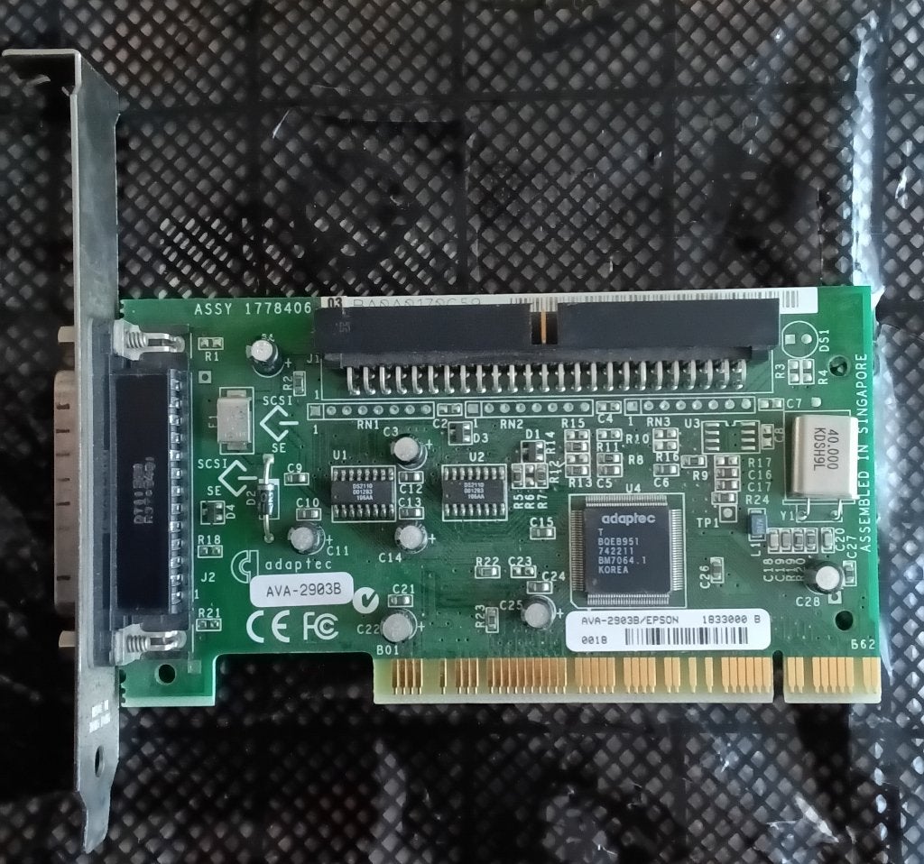 Adaptec AVA-2903B PCI SCSI adapter, Ophalen of Verzenden, Vintage computer