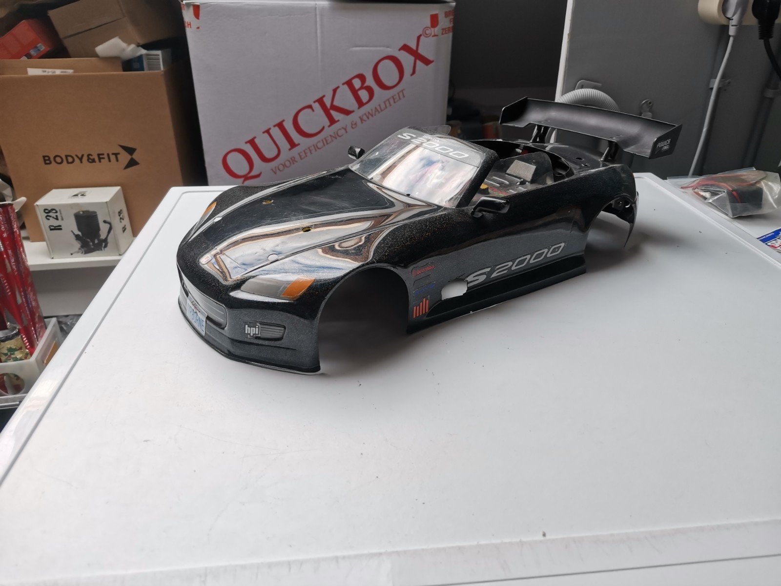 Honda S2000 RC Car Body 1/10 met Interieur, Hobby en Vrije tijd, Ophalen of Verzenden, Gebruikt, Schaal 1:10, Onderdeel