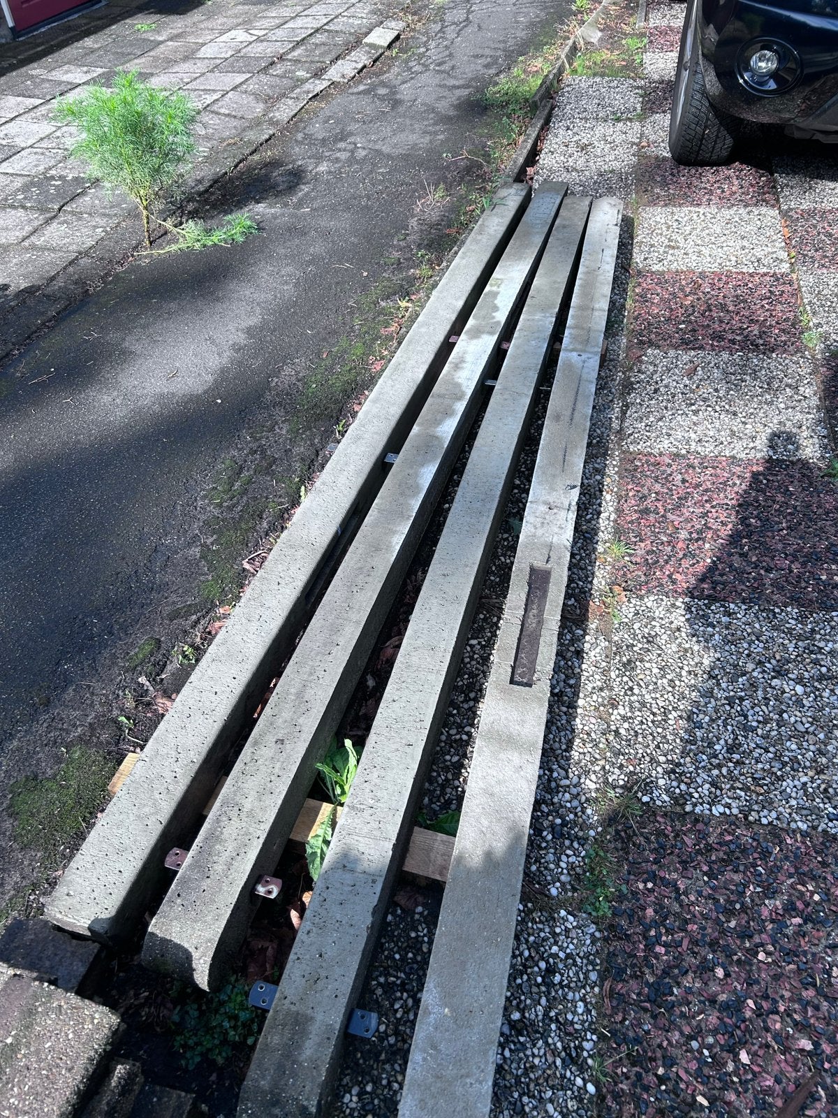 7 gebruikte betonnen schuttingpalen, Ophalen, Gebruikt, 250 cm of meer, Palen