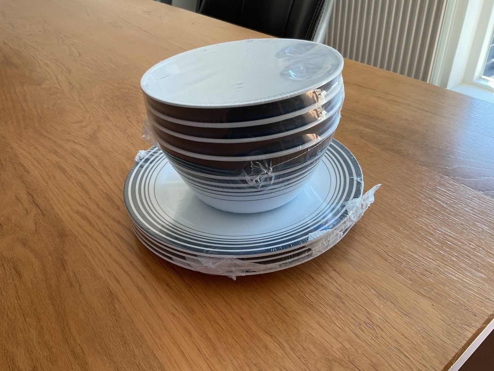 Nieuwe Bo-Camp Melamine Servies Set - 4 Kommen & 4 Borden, Overige materialen, Nieuw, Ophalen of Verzenden, Overige stijlen