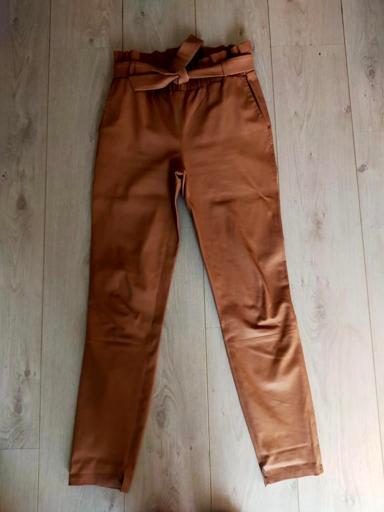 Beige leren broek Dante 6  maat 38, Dante 6, Verzenden, Beige, Zo goed als nieuw