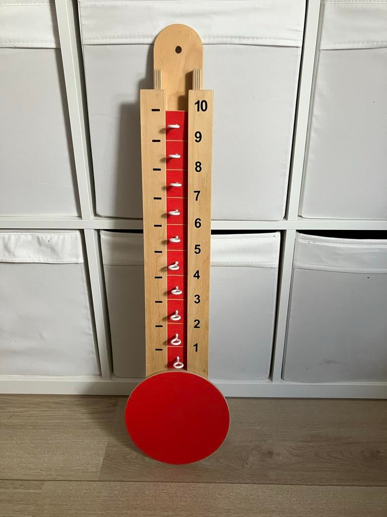 Houten thermometer met rode schaal van Tea Adema, Ophalen of Verzenden, Nieuw