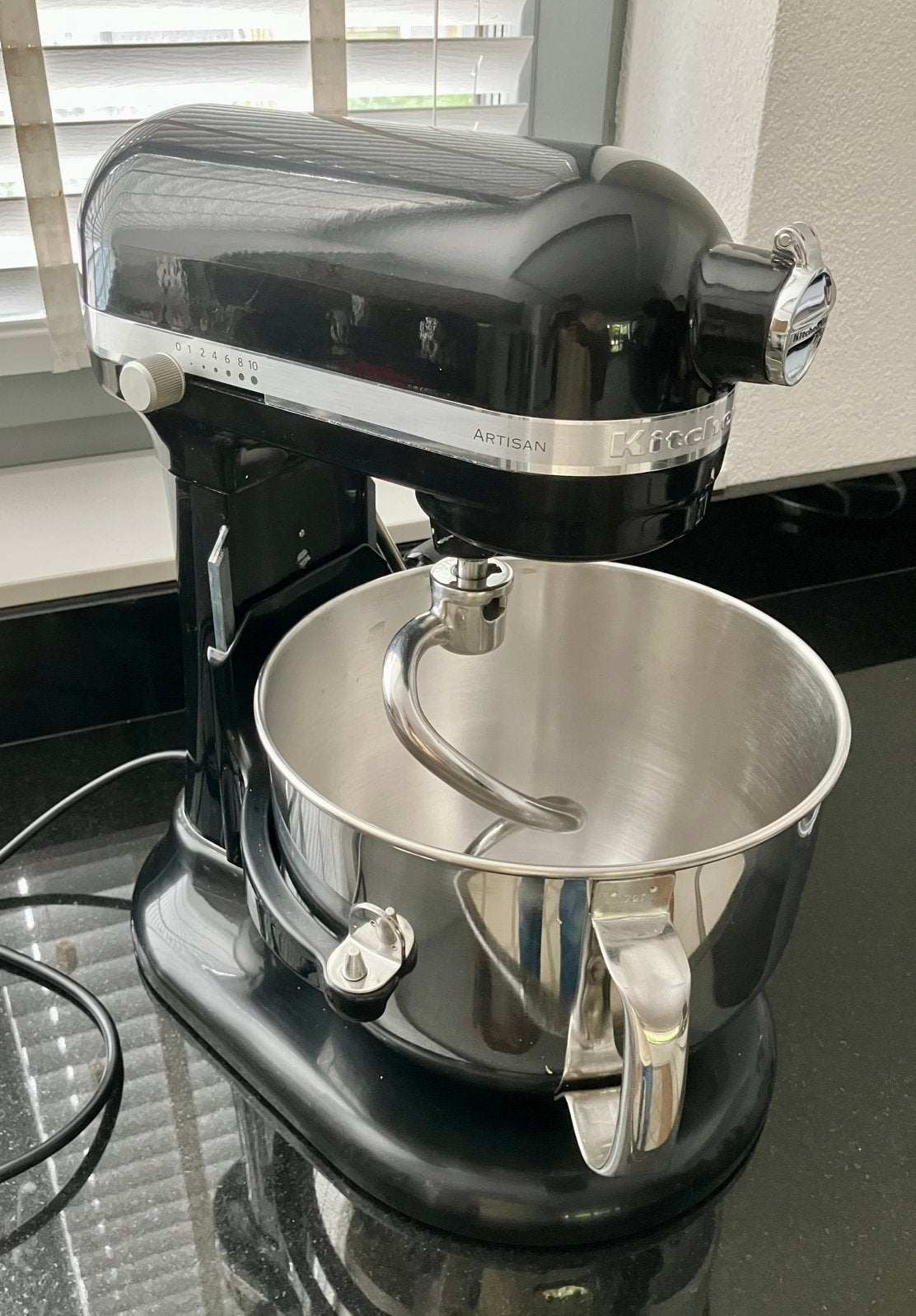 KitchenAid 5ksm7580xeob mixer, rvs, 6,9 liter, hooggl zwart, Ophalen, 4 liter of meer, 3 snelheden of meer, Zo goed als nieuw