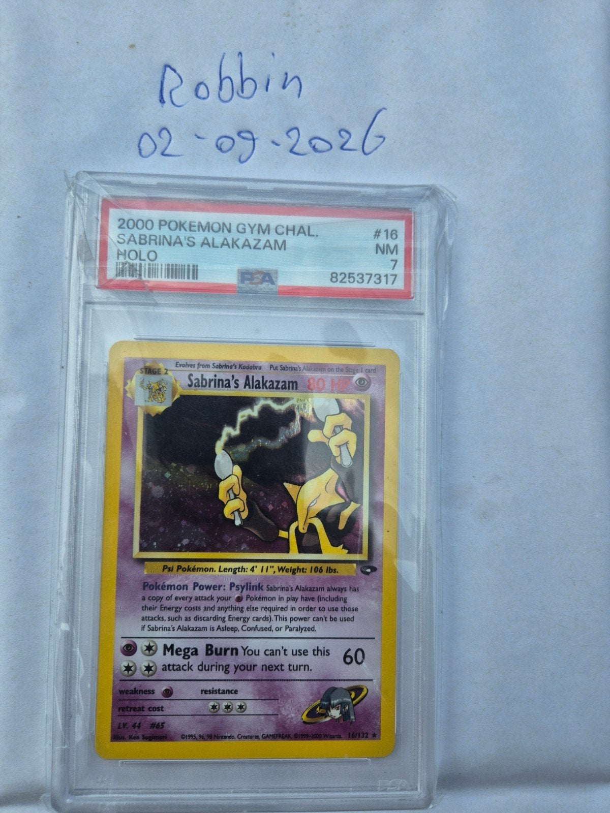 Pokémon Gym Challenge Sabrina's Alakazam Holo PSA 7, Ophalen of Verzenden