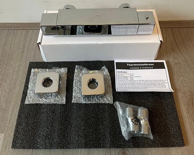 Xellanz Wiesbaden ECO Rombo Thermostaatkraan Chroom, Ophalen of Verzenden, Nieuw, Chroom, Kraan