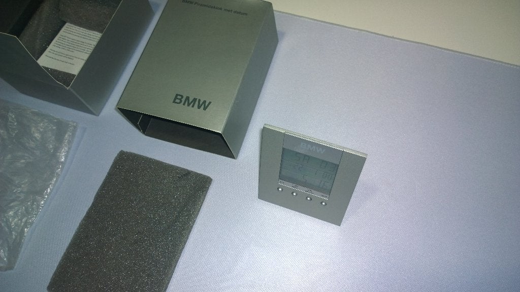 Originele Vintage BMW Piramide Bureauklok – In Doos, Ophalen, Zo goed als nieuw, Auto's