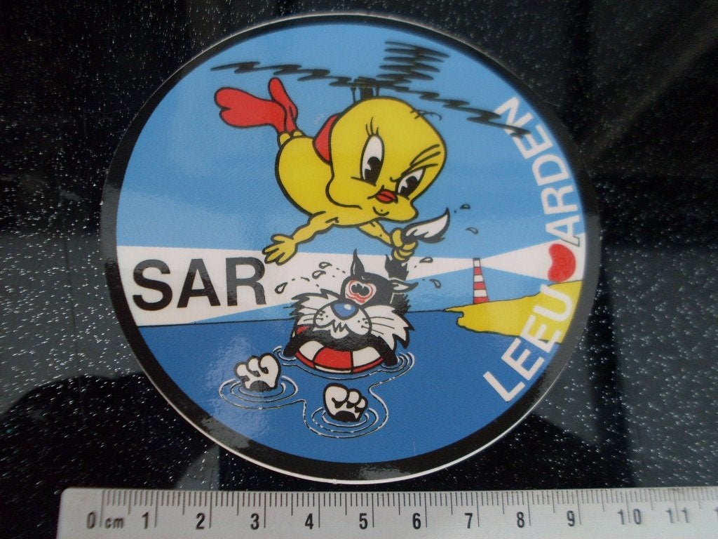 sticker sar leeuwarden tweety en sylvester rescue humor heli, Ophalen of Verzenden, Zo goed als nieuw, Bedrijf of Vereniging