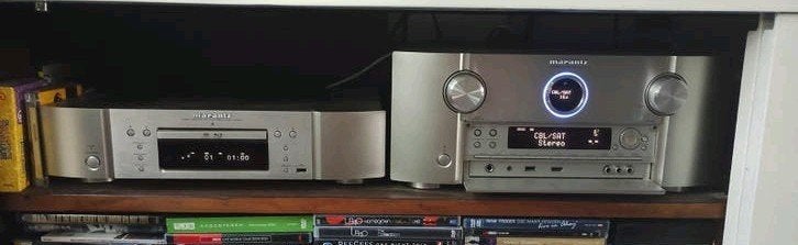 Marantz SR7013 + Blu-Ray UD5005 Atmos Spotify 4K phono Kef