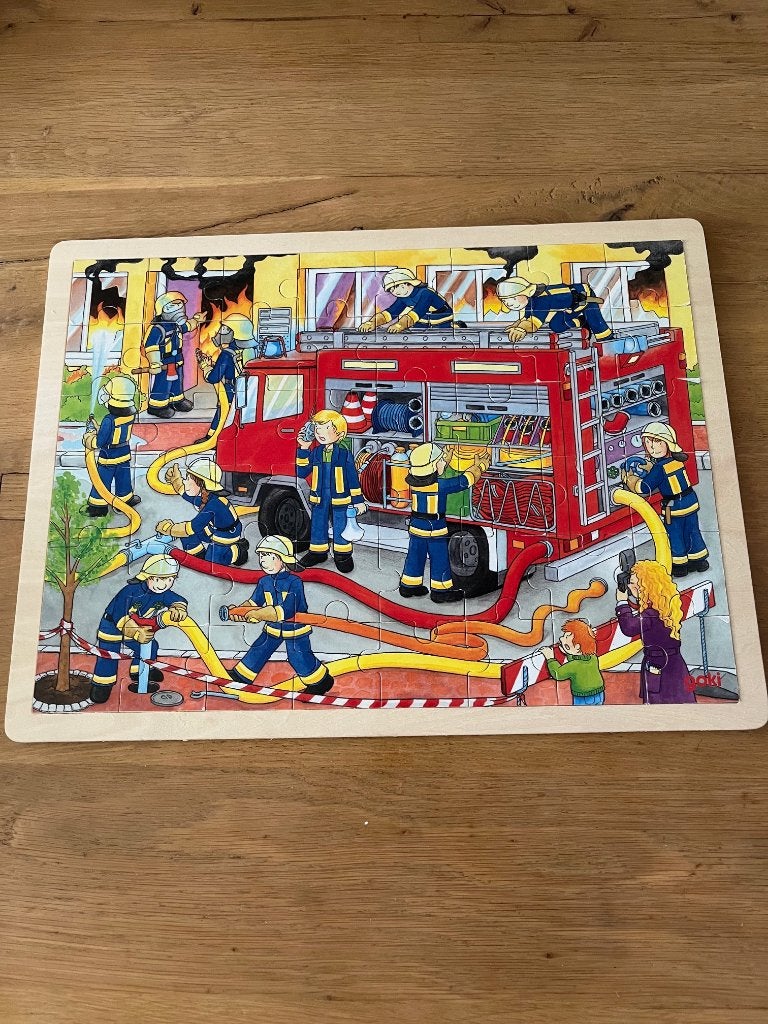 Goki Houten puzzel, Ophalen, Minder dan 500 stukjes, Zo goed als nieuw, Legpuzzel
