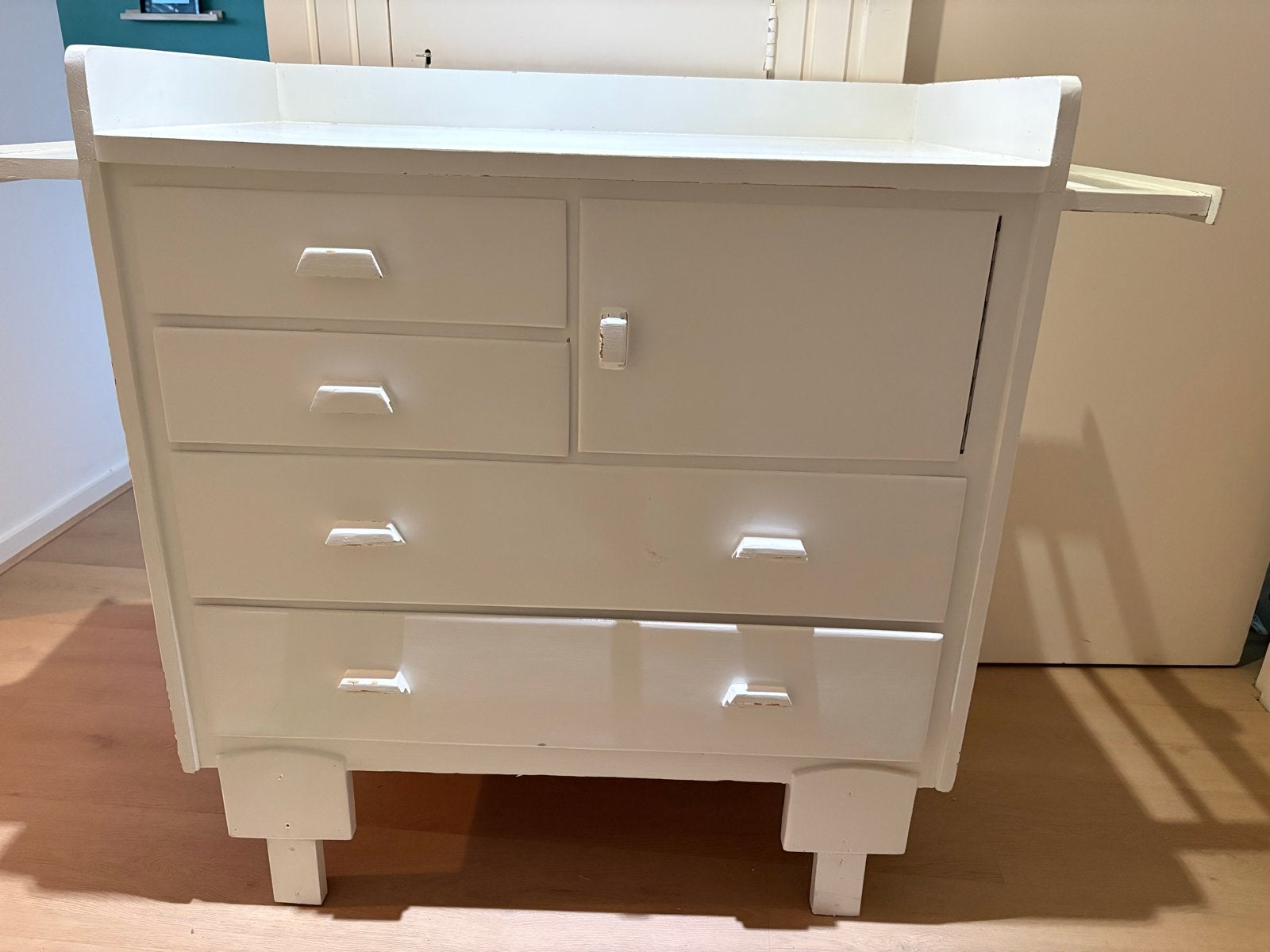 Vintage Witte Commode, Kinderen en Baby's, Kinderkamer | Commodes en Kasten, Ophalen, Gebruikt, 50 tot 70 cm, 75 tot 100 cm