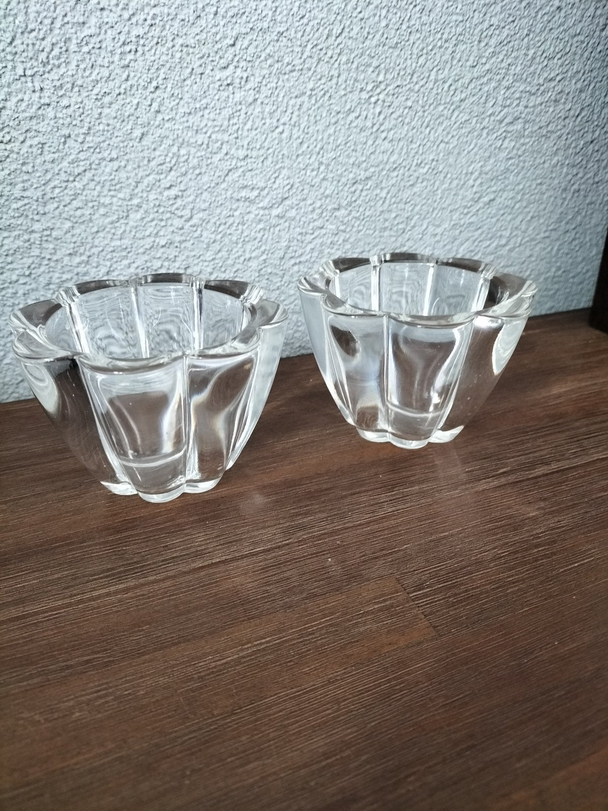 2 glazen waxinelichthouders, Ophalen of Verzenden