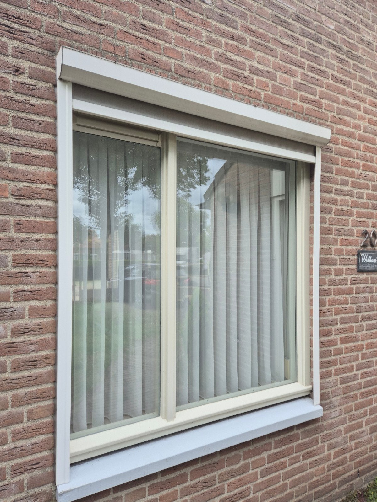 Hardhouten raamkozijn met dubbelglas, Ophalen, Gevelraam of Ruit, Gebruikt, 120 tot 160 cm