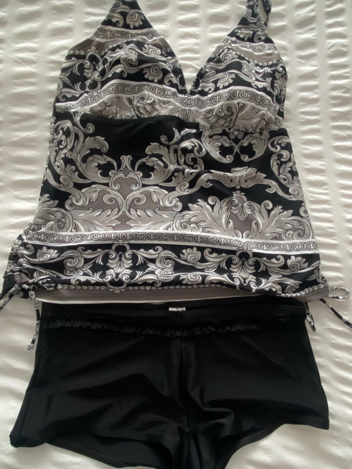 Tankini set zwart/wit met barokprint, Ophalen of Verzenden, Zo goed als nieuw, Meerkleurig, Overige typen