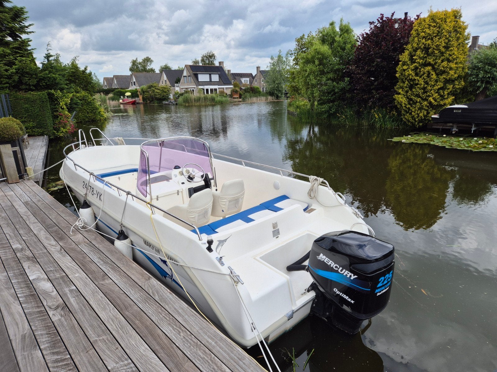 Zeer ruime consoleboot met Mercury Optimax 225pk, Watersport en Boten, Vis- en Consoleboten, Overige merken, Gebruikt, Elektrische start