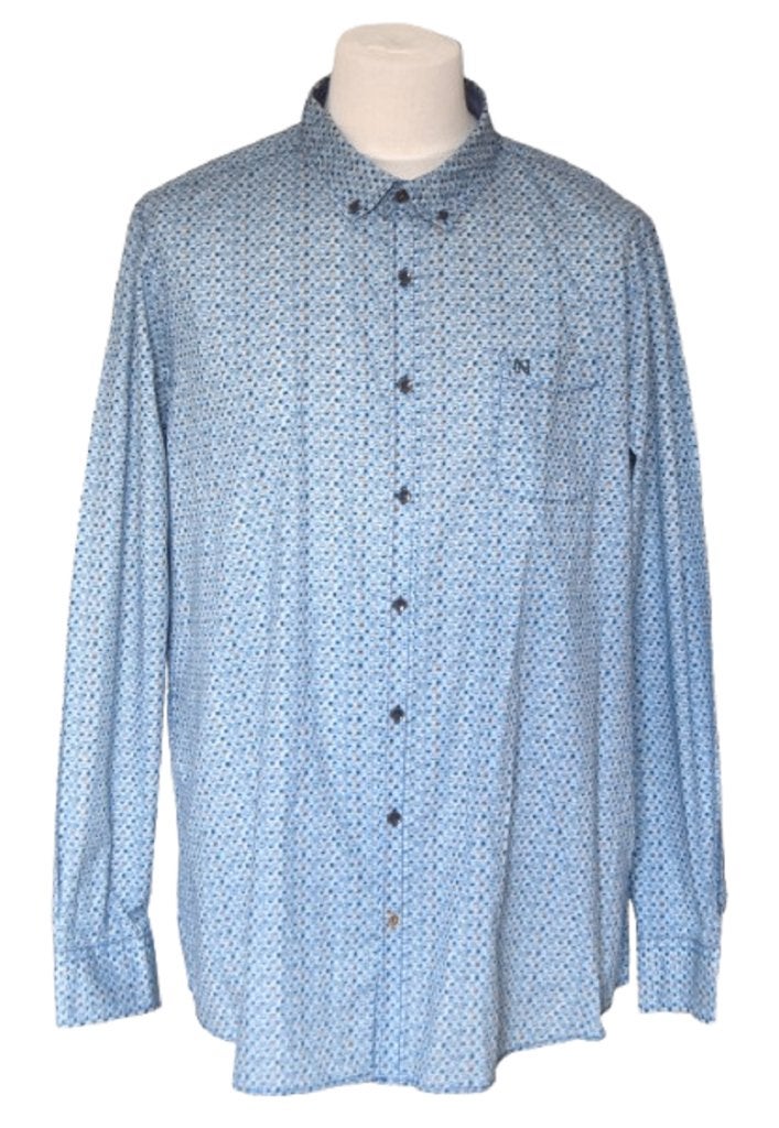 Bartlett overhemd, blauw/multicolor, Mt. 4XL / XXXXL, Kleding | Heren, Overhemden, Overige halswijdtes, Verzenden, Blauw, Barlett