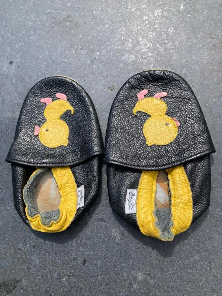 Baby patta's pantoffels leer 15,5 cm, Ophalen of Verzenden, Gebruikt, Jongetje of Meisje, Slofjes