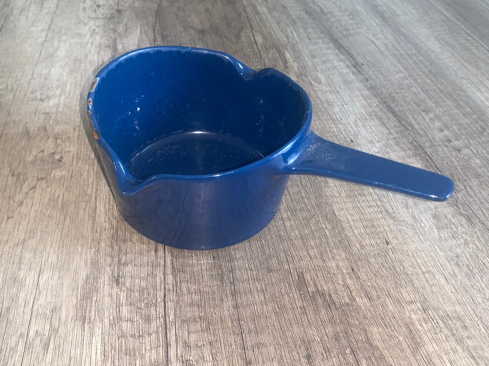 Vintage Michael Lax Copco sauspan blauw geëmailleerd, Ophalen of Verzenden