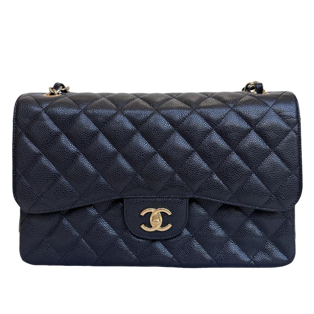 Chanel jumbo caviar kaviaar authentiek gold goud hardware, Ophalen of Verzenden, Zo goed als nieuw