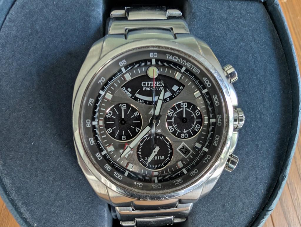 Citizen Calibre 2100 Eco-Drive AV0050-54H sapphire solar, Staal, Gebruikt, Staal, Ophalen of Verzenden