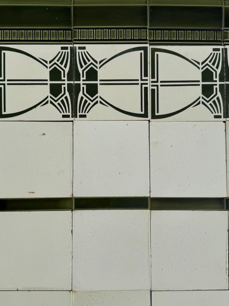 Antieke Jugendstil wandtegels., Gebruikt, Minder dan 20 cm, Minder dan 5 m², Wandtegels