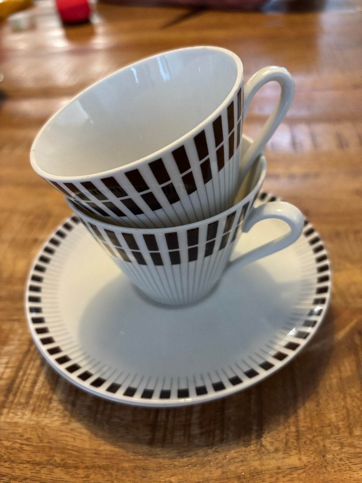 Vintage Winterling Röslau Bavaria koffiekopjes met schotels, Ophalen of Verzenden