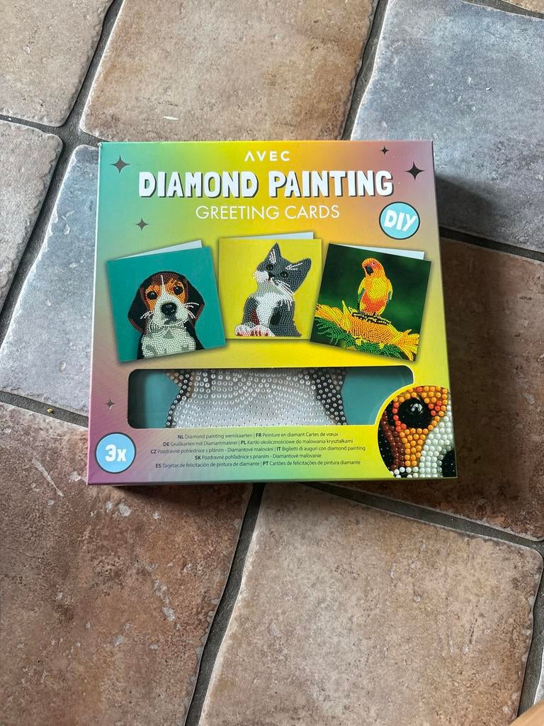 Diamond Painting Wenskaarten Set (3 stuks) - DIY, Hobby en Vrije tijd, Knutselen, Nieuw, Diamond painting, Handgemaakt, Overige merken