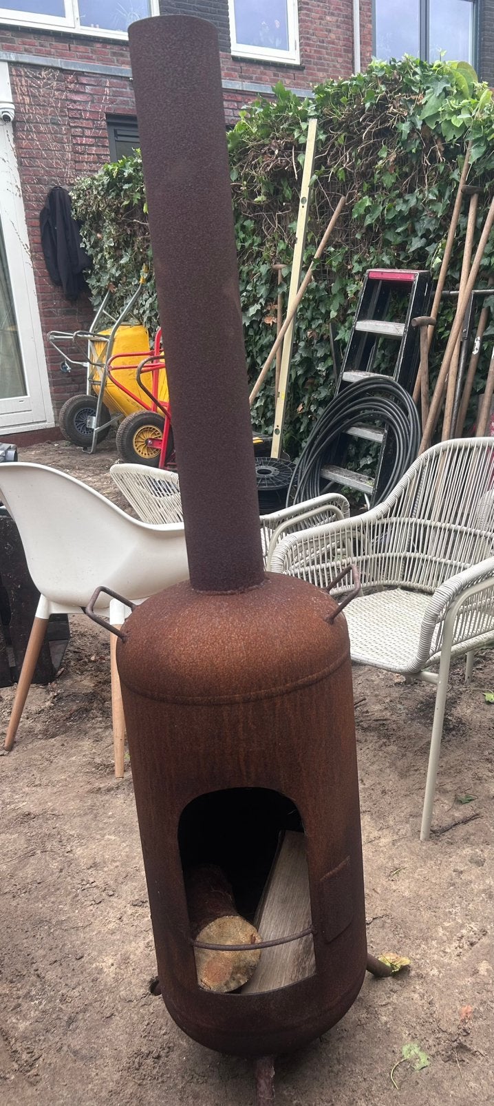 Terraskachel, terrashaard, tuinkachel uit een oude gasfles, Ophalen, Gebruikt