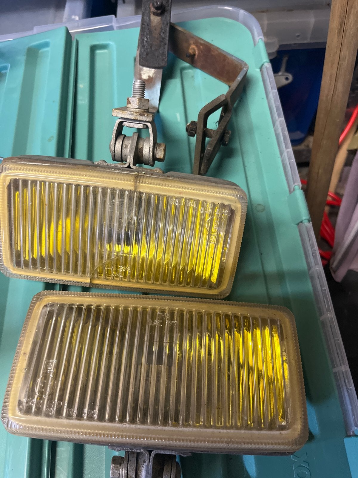 Set van 2 gele mistlampen met barst in glas, Auto-onderdelen, Ophalen of Verzenden, Gebruikt