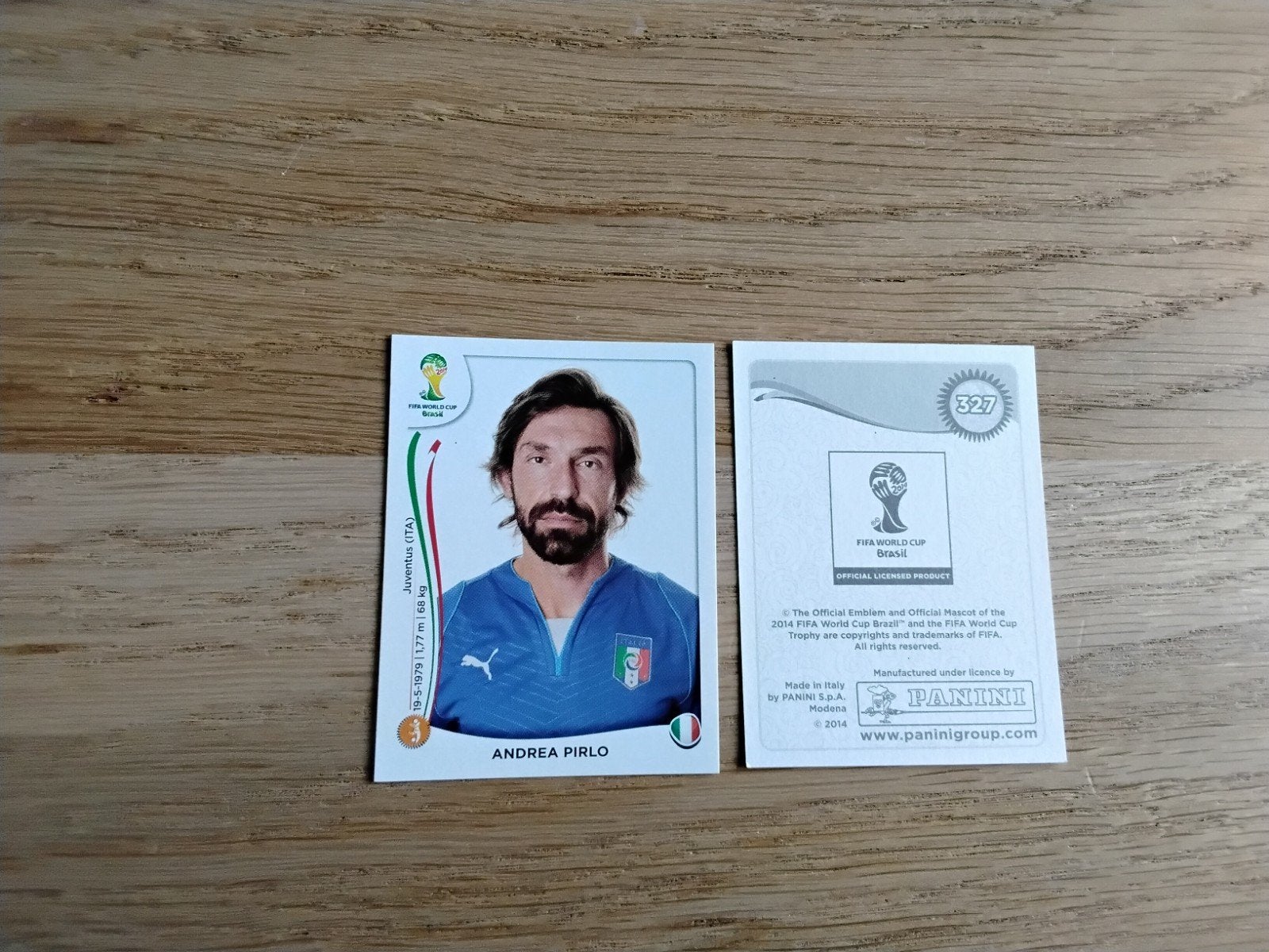 Panini Sticker Andrea Pirlo Italië WK 2014, Ophalen of Verzenden, Zo goed als nieuw, Poster, Plaatje of Sticker